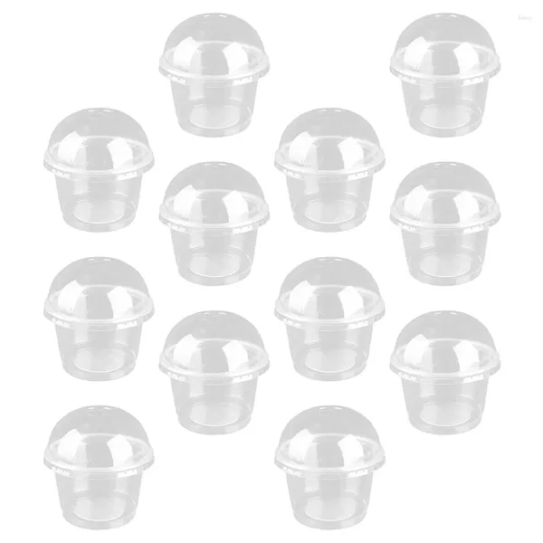 Einwegbecher, Strohhalme, 20 Stück, 250 ml, transparent, Dessert, klar, Salat, mit Deckel, für Zuhause, Küche, Versorgung, Zubehör