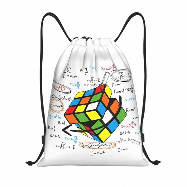 Matemática Rubix Rubixs Cube Drawstring Bag Mulheres Homens Dobrável Esportes Ginásio Sackpack Loja Mochilas de Armazenamento 30CY #