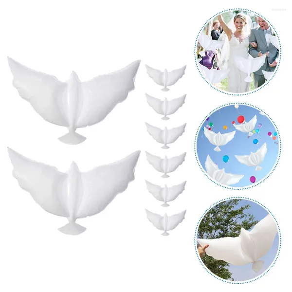 Estatuetas decorativas 8 pçs balões de casamento forma pombo festa favores cerimônias caixa de correio branco decoração de aniversário memorial comemorar