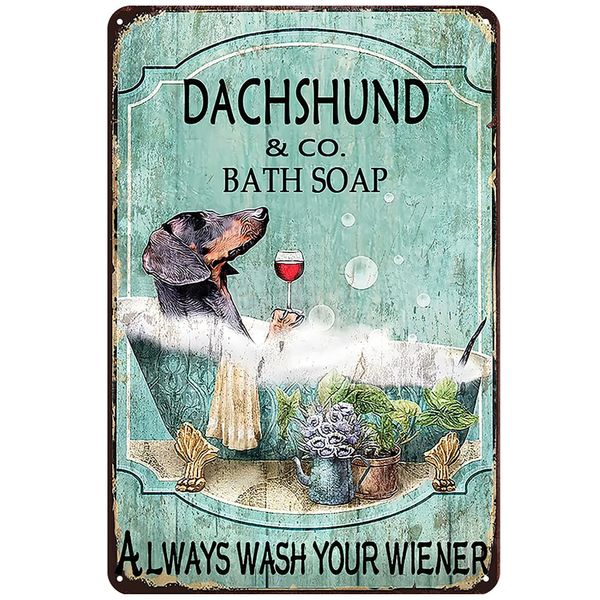 Badezimmer Kunst Wanddekorbad Seife Co Holen Sie sich nackte Wäsche Ihrer Pfoten Metall -Blechschilder Retro -Metallplakate für Home Office Cafe Bars