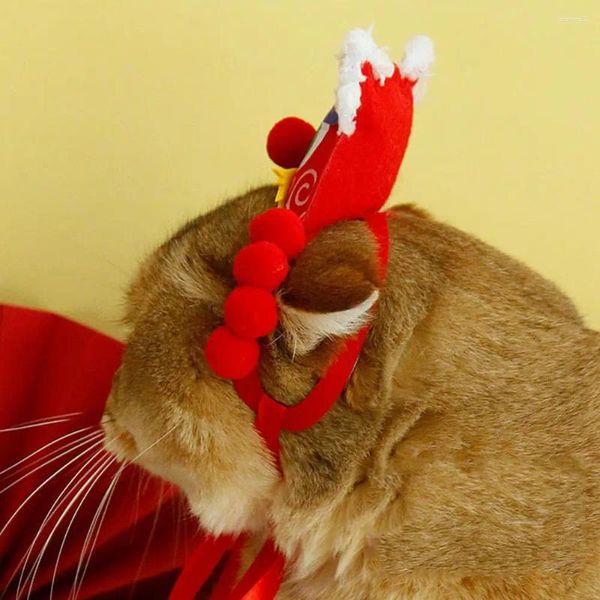 Hundebekleidung, verstellbare Haustiermütze, chinesischer Drache, festliche Schnür-Kopfbedeckung für Katzen, Hunde, Jahresfeier, Kostümzubehör