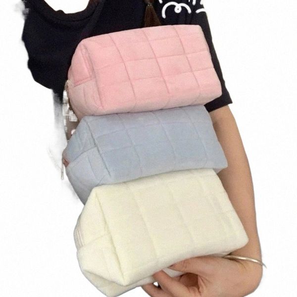 Sacos de maquiagem de pele para mulheres Soft Travel Cosmetic Bag Organizador Case Young Lady Girls Make Up Case Necaries Bolsas de cor sólida w73m #