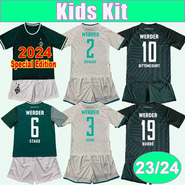 23 24 SV Werder Bremen Kids Kit maglie da calcio 2024 Edizione speciale DUCKSCH BITTENCOURT BUCHANAN BURKE FRIEDL KEITA FULLKRUG Home Away 3a maglia da calcio Uniformi