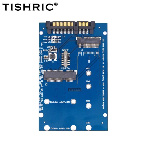 M.2 NGFF MSATA an SATA-Adapter M.2 B Key Mini PCI-E MSATA SSD bis 2,5 Zoll SATA3.0 Adapterkarte für SSD/2230/2242/2260/22x80 m2