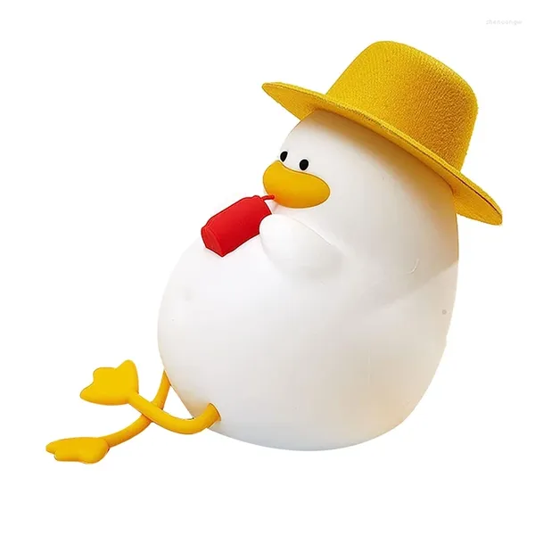 Lâmpadas de mesa Happy Duck Kids Night Light Silicone Nightlight para lâmpada fofa e regulável calmante para dormir