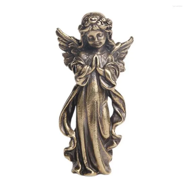 Estatuetas decorativas de mesa de anjo, estatueta de mesa requintada, ornamento de cobre, artesanato, decorações de casamento