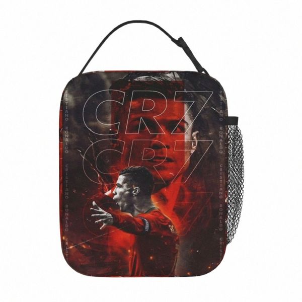 Cristiano Raldo Art CR7 pranzo al sacco termico isolato per ufficio portatile cibo Ctainer Borse Uomo Donna dispositivo di raffreddamento termico Lunch Box f94h #