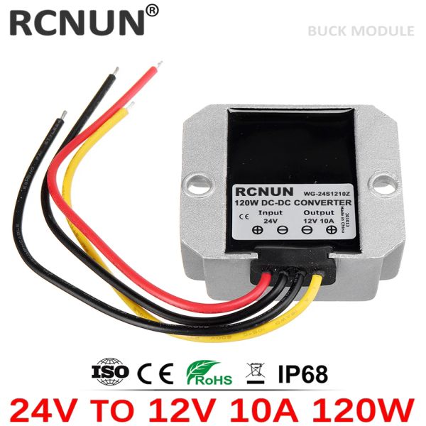 RCNUN 24V a 12V 5A 10A 20A Convertedor DC confiável DC DO SOPO DE ALTA VOLTAGEM REGULADOR de 24 volts a 12 volts para carros solar