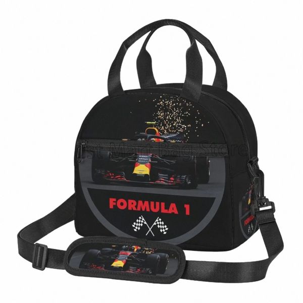 F1 Car Racing Isolierte Lunchtasche, wiederverwendbare Thermo-Lunchbox mit verstellbarem Riemen, tragbare Kühlbox, Bento-Tasche für Picknick, Strand, 20Dz#
