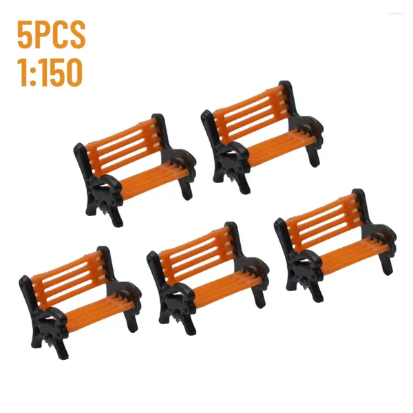 Decorações de jardim mini banco modelo cadeira estatuetas em miniatura 5 pçs/set diy brinquedo parque assento ferroviário layout terno
