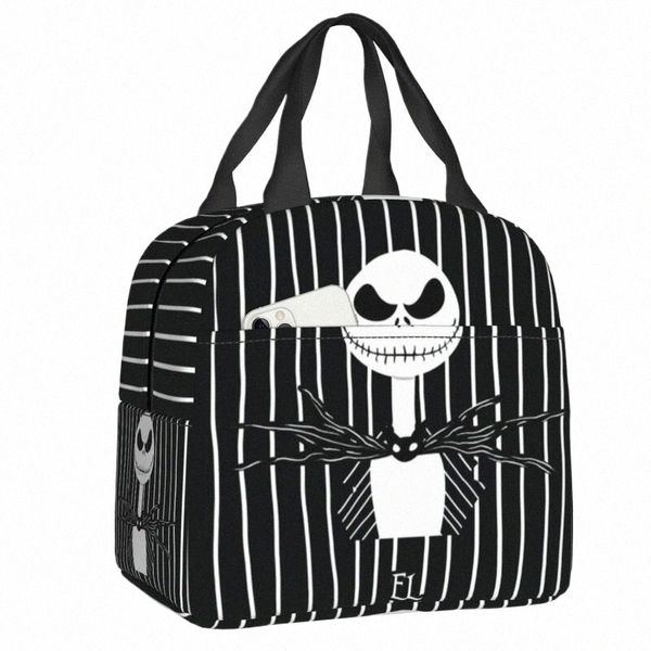 Tim Burt Natale film horror isolato Lunch Box Donna Halen Skull Jack riutilizzabile borsa termica per il pranzo