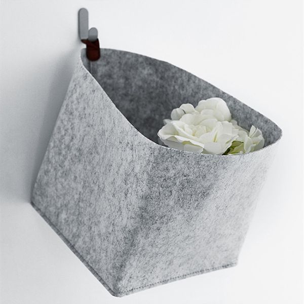 1pc Nordic Felt Storage Basket Clow Box Bedroom SocksBasket Sala Tabela de chá Grel Grey Grey Grey