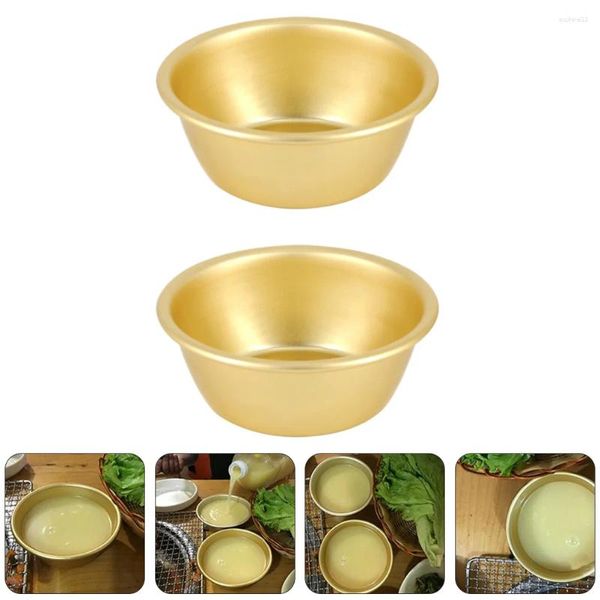 Dinnerware Sets 2pcs makgeolli tigelas tigela tradicional coreana para camping makori sopa ramen (dourado)