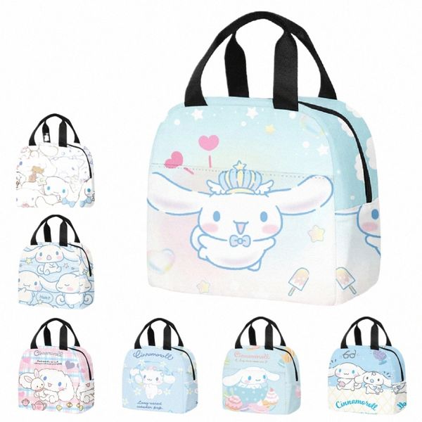 Cinnamorolls Série Estudante Portátil Insulati Effect Lunch Box Bag Bonito Carto Impressão Lunch Bags Oxford Fabric Material Bag D7ol #