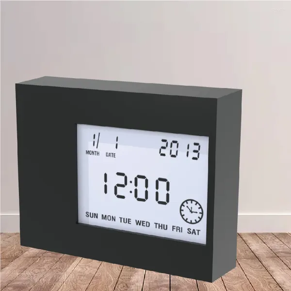 Relógios de mesa despertador digital criança para casa com hora data calendário backlight temporizador temperatura ambiente eletrônico lcd relógio de escritório