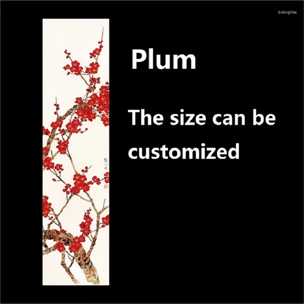 Vetrofanie di dimensioni personalizzate, vetro anti-UV, adesione statica, stile cinese, prugna, orchidea, bambù, crisantemo, 40 cm x 100 cm.