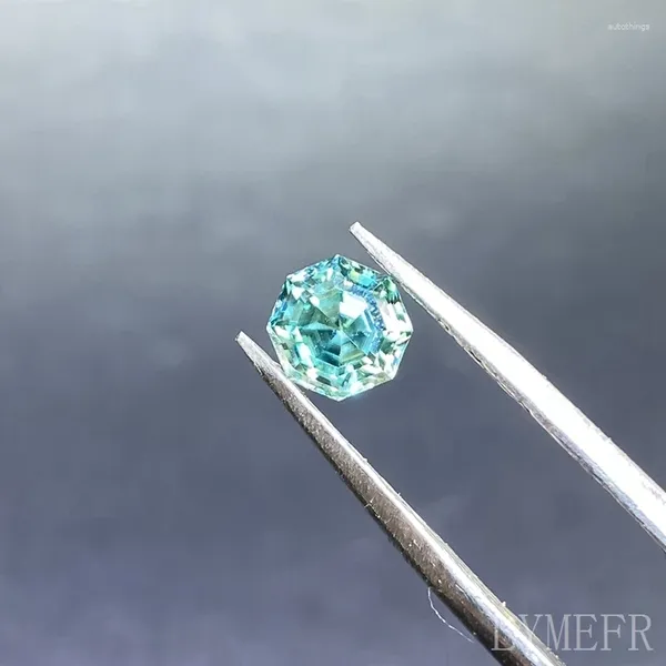 Diamantes soltos cintura octogonal rara de Gra do processo de corte de Moissanite verde de 1 quilate