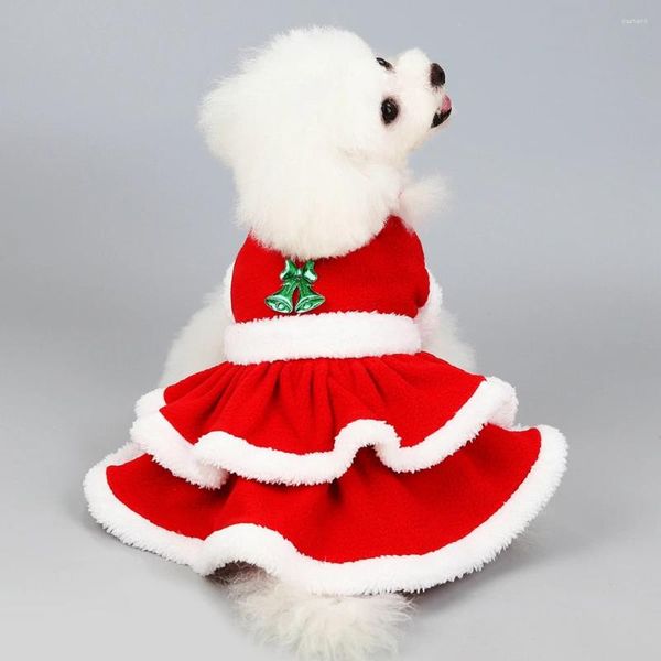 Abbigliamento per cani Cappotto di Natale Vestiti Abito Gonna rossa di Natale Animali domestici Gatto Caldo Costume da compagnia Ropa De Perro