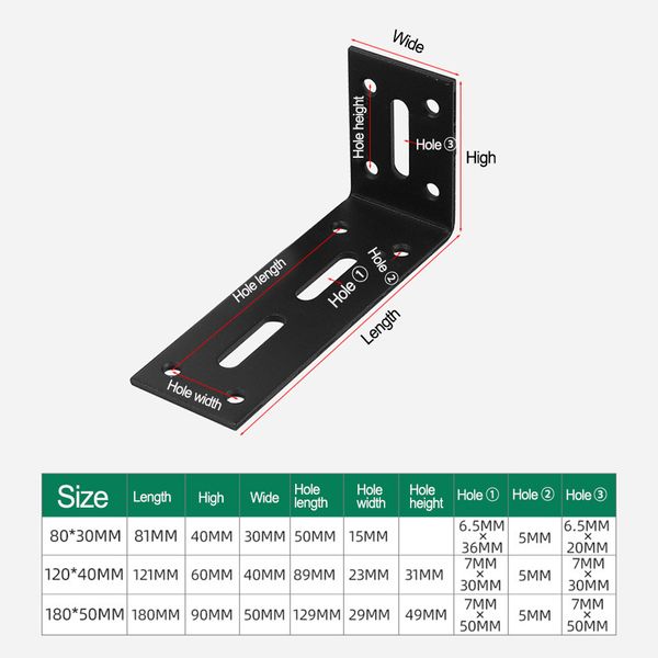 1pcs staffe ad angolo a forma di L angolare metallo angolare cassetta del cassetto parentesi da parete fissa angoli ad angolo destra hardware mobili per mobili