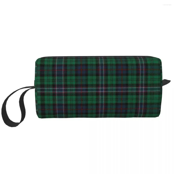 Borse portaoggetti Borsa da toilette da viaggio in tartan nazionale scozzese Moda trucco geometrico Organizzatore cosmetico Custodia per kit Dopp di bellezza per donna