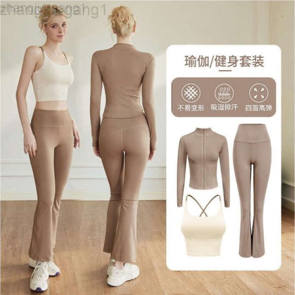 Desginer Bras Lululemmon Gleiche Übung Feste Körbchen Tank Top Schlankheits Micro Flare Hosen Sport Yoga Set 24SS