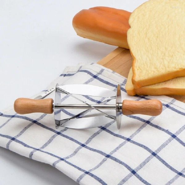 Ferramentas de cozimento Faca de rolamento para pão croissant cozinha cortador de massa de aço inoxidável que faz utensílios de bolo