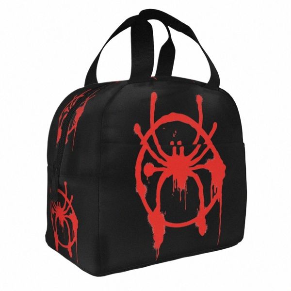 Spider Logo Spider Web Borsa termica per il pranzo Borsa termica per pasti Ctainer Borsa portatile per il pranzo Uomo Donna Viaggio di lavoro