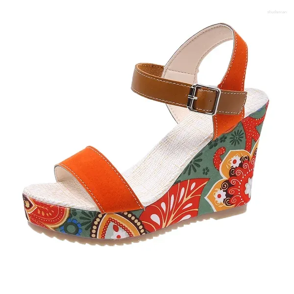 Sandálias de salto alto verão feminino elegante mulher sapatos plataforma cunha designer das mulheres saltos de luxo confortável moda feminina sandália