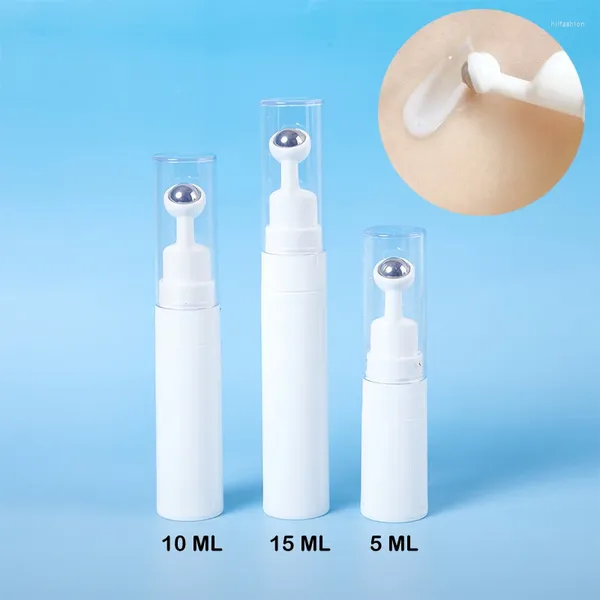 Garrafas de armazenamento 5/10/15ml vazio rolo bola garrafa de vácuo creme para os olhos com loção de soro de aço recipiente cosmético de óleo essencial