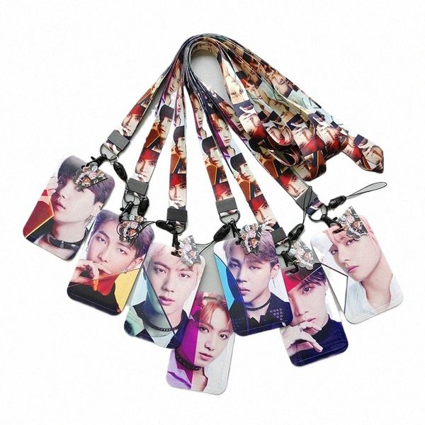 Die koreanischen Berühmtheiten Kartenhalter Abzeichen Anti-Lost Lanyard Student Mahlzeit Karte Schutzhülle Bus Karte Mahlzeit Anhänger W4q9 #