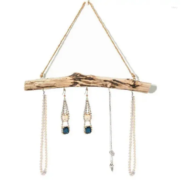 Dekorative Teller 2024 Vintage Driftwood Aufbewahrung Hanging Rack Schlüssel Schmucktür Haken Haushalt Wandhalter Handwerk zufällig