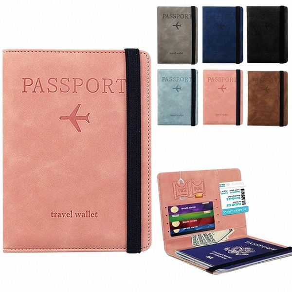 RFID Passport Cover PU Waterproof Travel Document Busin Bandage Passport Holder Credit ID Card Wallet Multifuncti Protector h3lA #