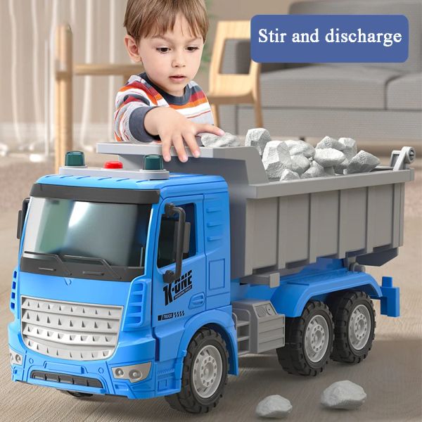 Ingegneria inerziale di grandi dimensioni per bambini Dump Dump Cement Truck Cement Truck Music Light Toy Truck Truck Toy Regalo giocattolo