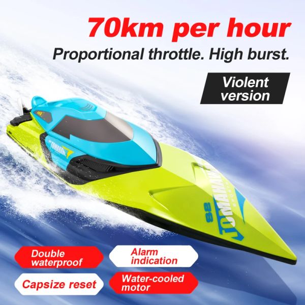 50см RC Boat 70 км/ч профессиональный дистанционный дистанционный дистанционное управление Speedboat High Speed Racing Big RC Yacht Endurance 20 минут детские подарки для мальчиков подарки