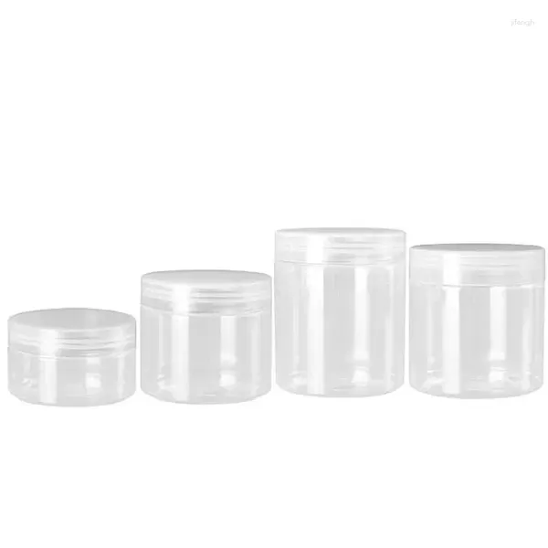 Bottiglie di stoccaggio 24 pezzi 68 diametro. Vaso per crema in plastica PET vuoto con coperchio trasparente 100 ml 120 ml 150 ml 200 ml 250 ml Boay Scrub Jar Contenitori per