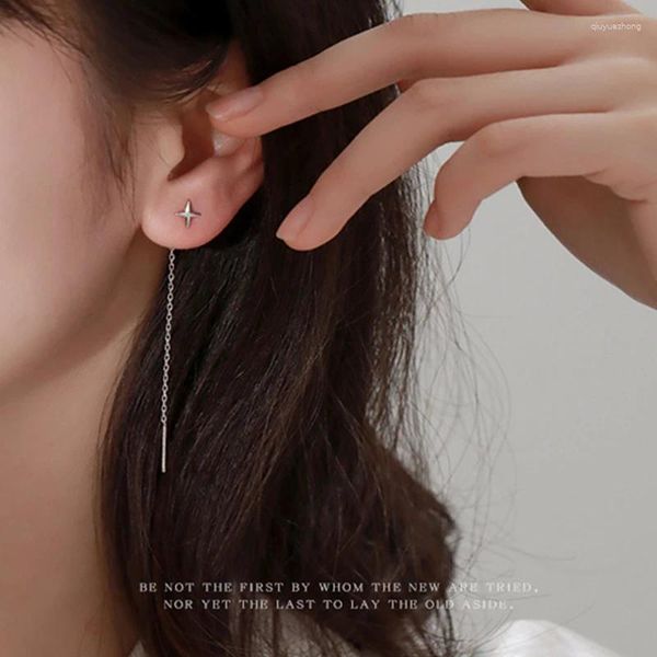 Baumeln Ohrringe 2024 Korea Trend Lange Draht Quaste Gewinde Kette Klettern Stern Perlen Anhänger Drop frauen Gerade Hängen Schmuck