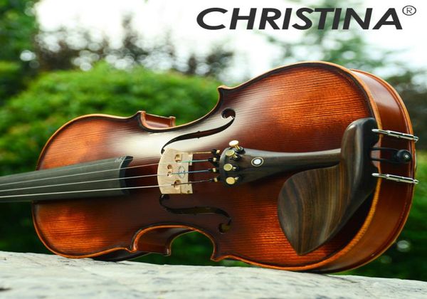 Italia Christina V02 principiante Violino 44 Acero Violino 34 Antico opaco di alta qualità Fatto a mano custodia per violino acustico violino arco colofonia4721313