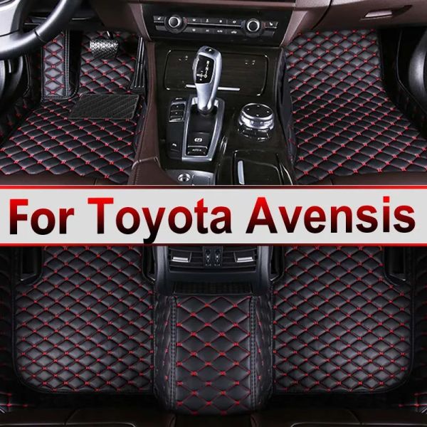 Auto -Bodenmatten für Toyota Avensis T270 2010 ~ 2017 Full Set Luxury Ledermatte Langable wasserdichte Teppichauto -Teppiche Autozubehör
