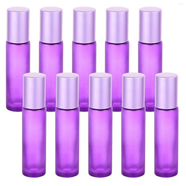 Depolama Şişeleri 10 PCS Sarı Cam Rollerball Şişe Dispenser Yağlar için Çelik Göz Kremi Aplikatör