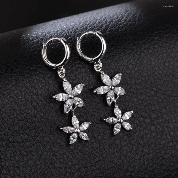 Baumelnde Ohrringe 11.11 Sale Lange Blume für Mädchen, modisch, nickelfrei, kubischer Zirkon, Tropfenohrringe, Schmuck, Party, Bijoux-Geschenk