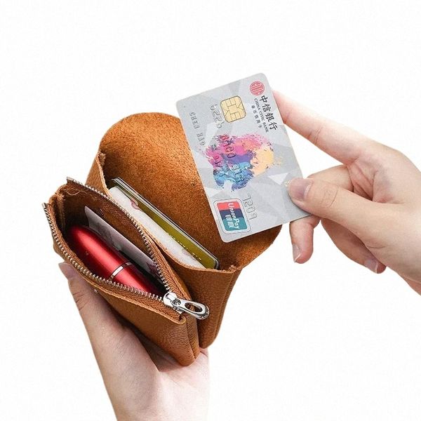 Dupla camada de couro Coin Bags Purse cor sólida grande capacidade Multifuncional sacos ID titular do cartão de crédito carteira chaves organizador b1qg #