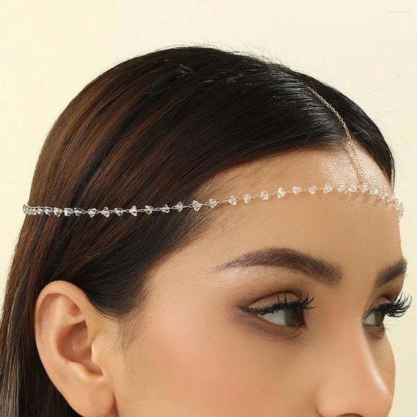 Clip per capelli Todorova Boho Crystal Head Head Catena per le donne Fronte Bridal Offertoni Accessori per gioielli Regali