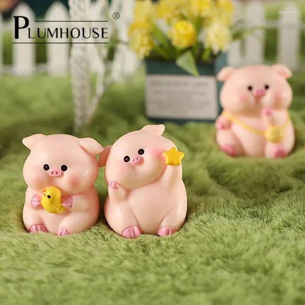 Dekorative Figuren Mini süße Schwein Figur Tiermodell Moos Micro Landschaft Home Decor Miniatur Fee Garten Dekoration Zubehör