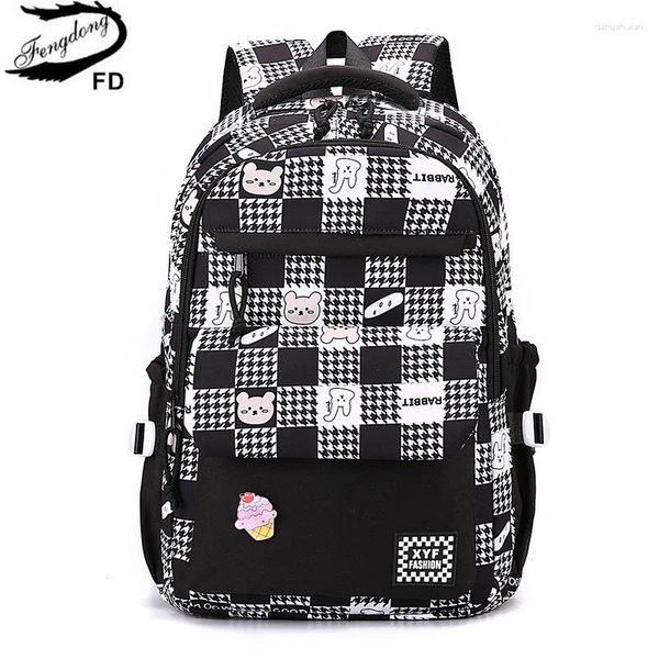 Borse da scuola Simpatico zaino nero per Schook Kawaii Bookbag Ragazze Adolescenti Borsa a tracolla da viaggio Studente medio