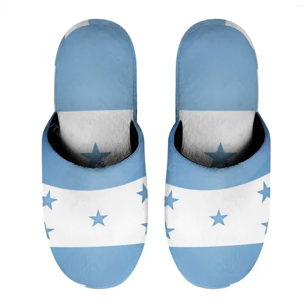 Тапочки с флагом Гондураса (18), теплая хлопковая обувь для мужчин и женщин, нескользящая пушистая обувь на толстой мягкой подошве, домашняя обувь на палец
