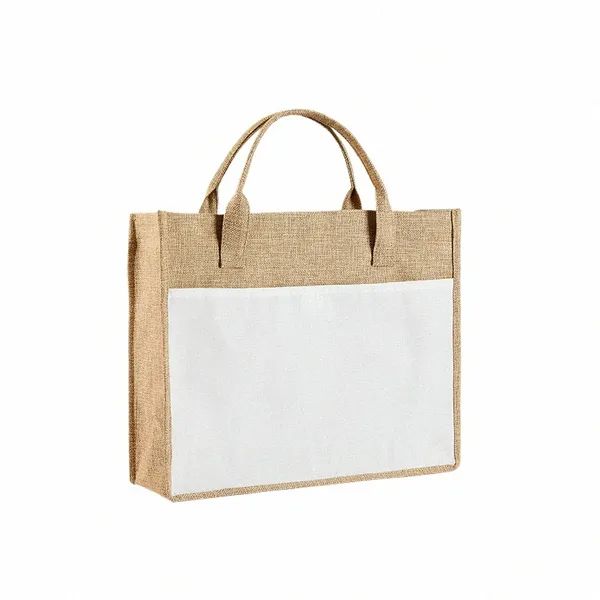 Sublimati Blank Shop Bag Wiederverwendbare natürliche N gewebte Leinwand Cott Burlap Jute Tote Handtasche für Thermotransferdruck W6t2 #