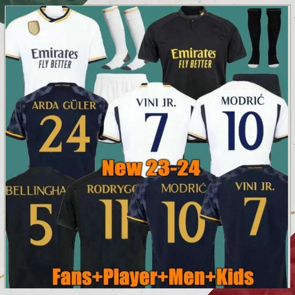 23 2024 Vini Jr Maglie da calcio Bellingham Fan Player Versione Vaerde Modric Camavinga Asensio Tchouameni Real Madrid 23 24 Shirt da calcio uomini Kit Kits Soccer Jersey