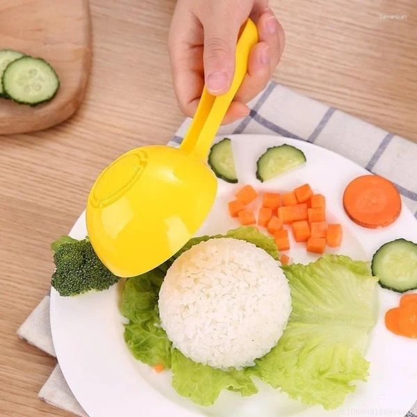 Colheres Sushi Mold Semi Rodada Arroz Vegetal Rolo Antiaderente Colher Escavada Acessórios para Crianças Ferramentas de Cozinha