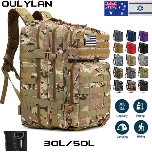 Sacos Oulylan Mulheres Homens Mochila Esporte Trekking Caça Nylon Mochila Militar Saco de Caminhada Azul Marinho Rosa Camuflagem Mochila Tática