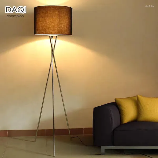 Lâmpadas de assoalho Moderno Quarto Lâmpada Sala de estar Iluminação El Interior Decoração Cross Linen Lampshade Atacado